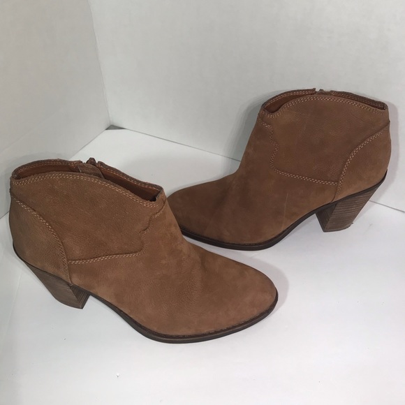 Womens Lucky Brand Brown Suede Ankle Booties 7.5 - Picture 2 of 8